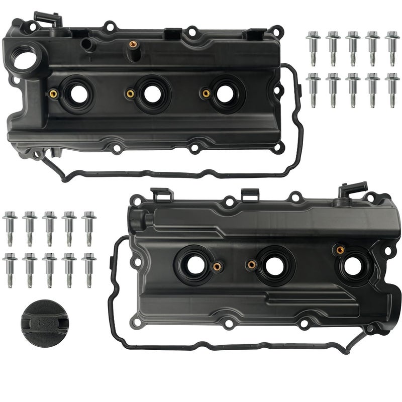 LEMASSON Pair Left Right Engine Valve Covers Compatible with 20052019 Nissan Frontier 20052015 Xterra 20052012 Pathfinder 20122019 NV1500 NV2500 NV3500 40L Replace 13264EA200 13264EA210